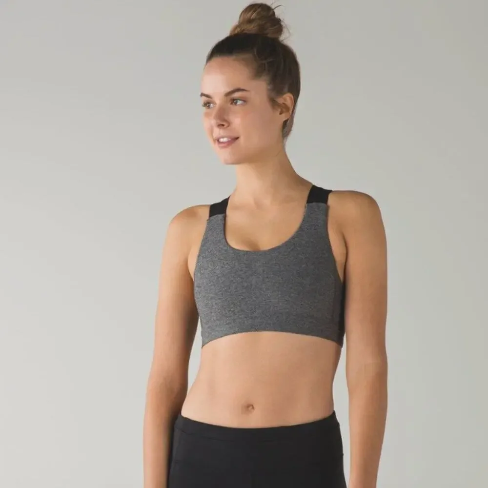 Lululemon All Sport Bra III in Heathered Black / Black